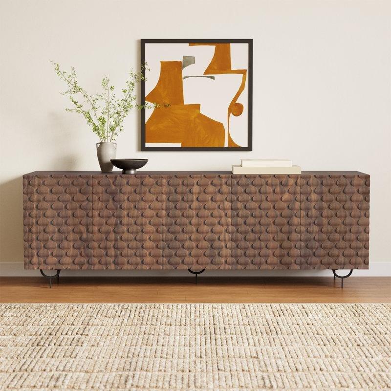 Katı Mango Ağacı ve Demir Yapılı 48 İnç TV Ünitesi 208x46x71 cm