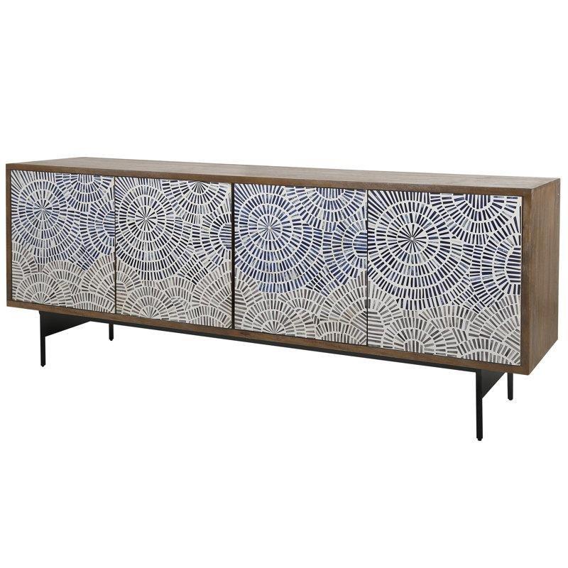 Kemik Kakma Detaylı Kokonut Renkli TV Ünitesi 203x46x81 cm - 80362