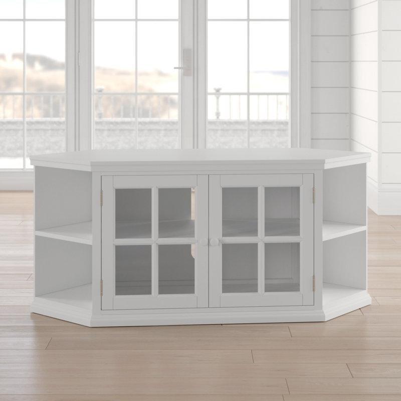 Köşe TV Ünitesi Beyaz Renk 142x51x64 cm