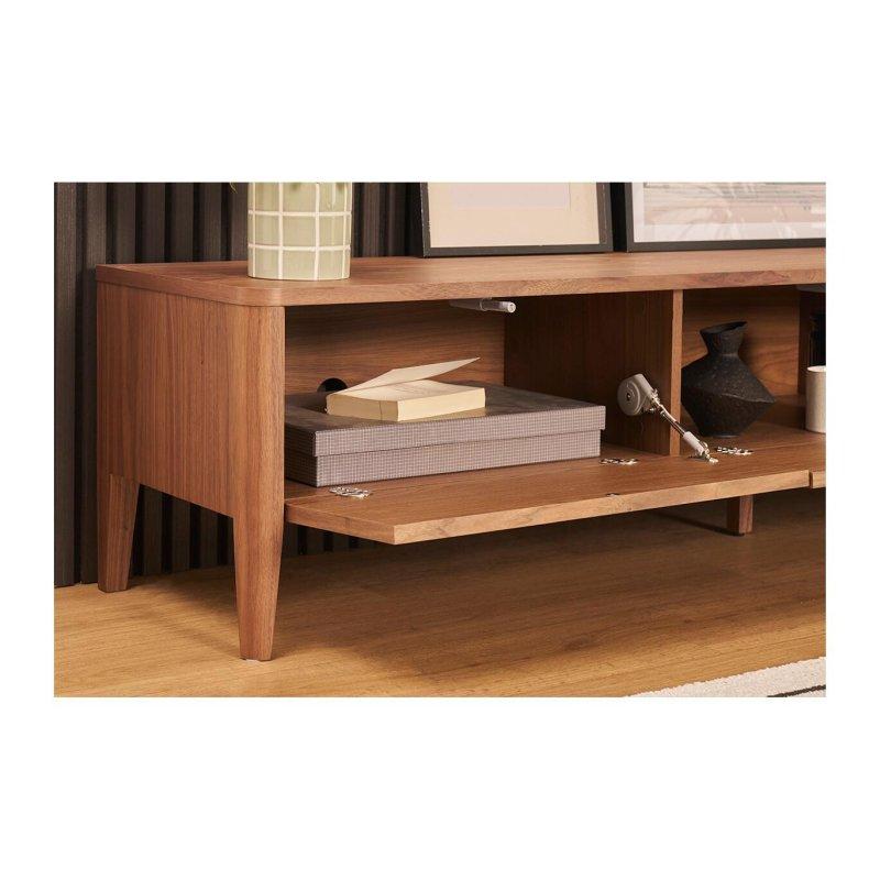 Koyu Ceviz Kaplama Modern TV Ünitesi 180 cm