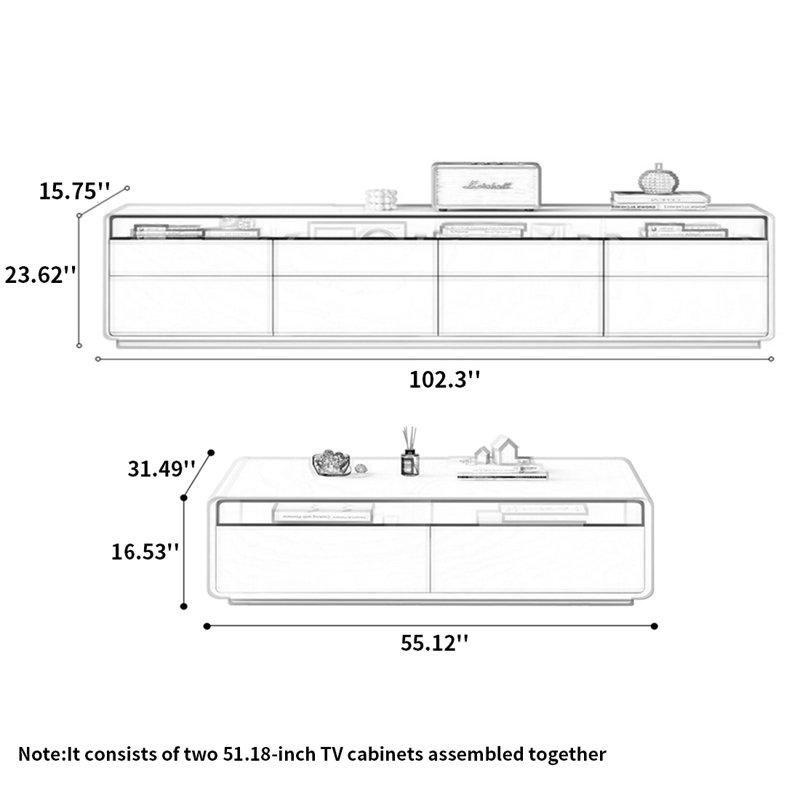 Kutu Ağacı Yapılı TV Ünitesi ve Orta Sehpa Takımı 180x40 cm - 79648