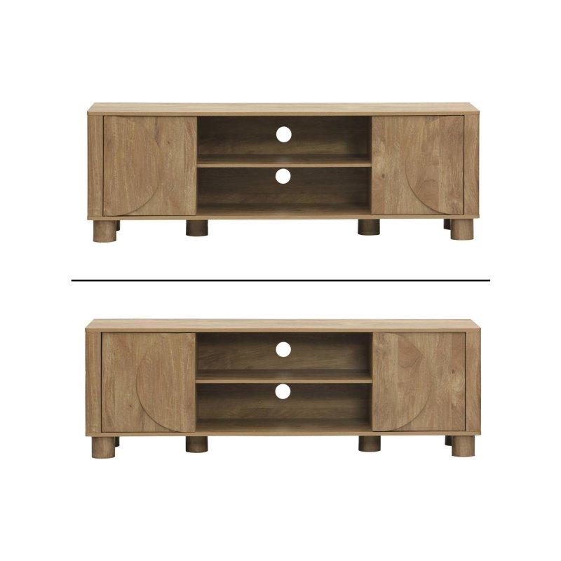 Mangolu Ahşap Desenli 155 cm TV Sehpası