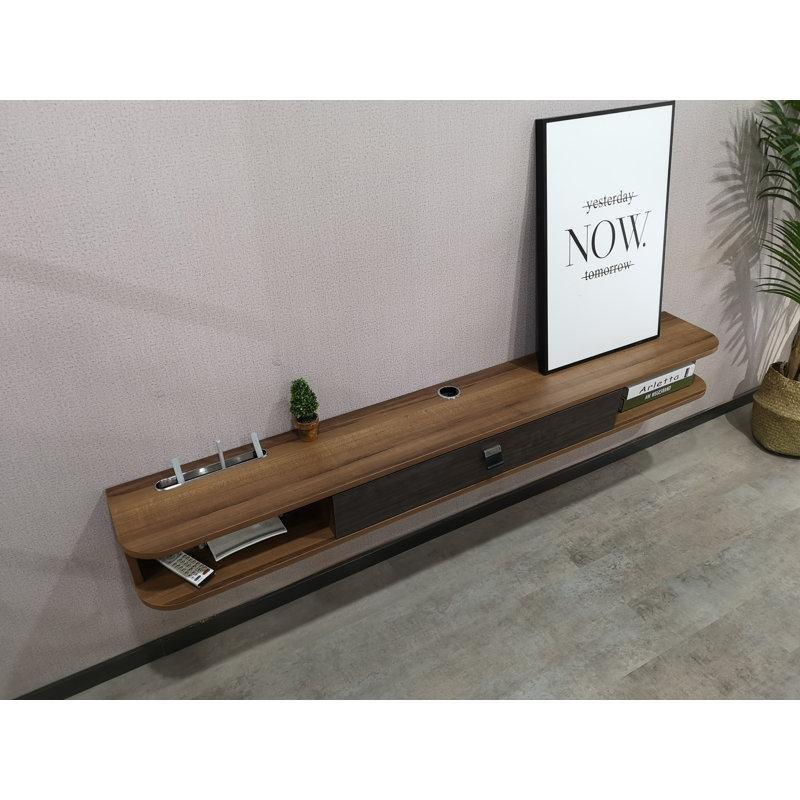 Masif Ahşap Duvara Monte TV Ünitesi 140x24x16 cm - 78475