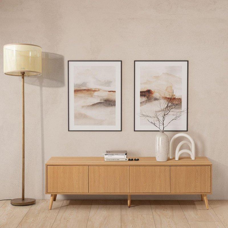Meşe Desenli Çağdaş TV Sehpası 160 cm