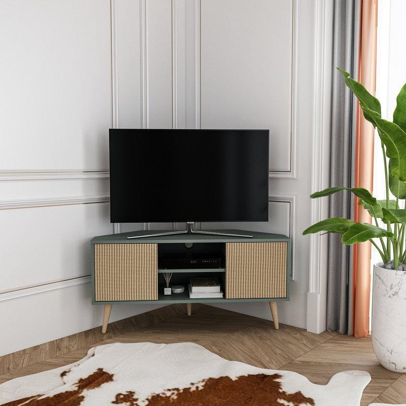 Minimalist Tasarımlı Köşe TV Ünitesi 120x45x60 cm Açık Ahşap