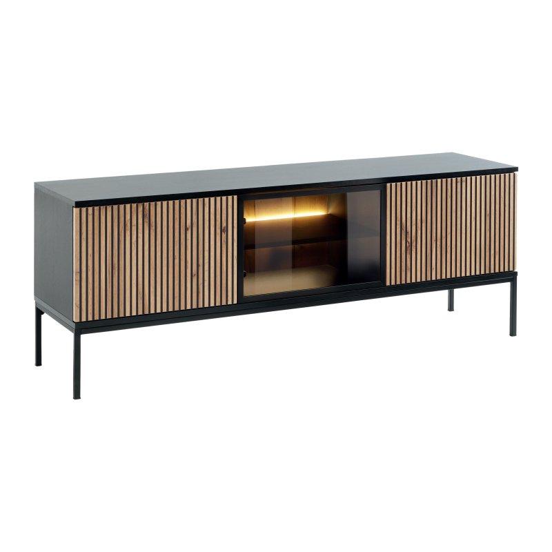 Modern Ahşap Çizgili LEDli TV Sehpası 153 cm
