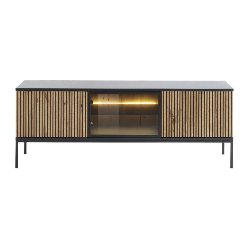 Modern Ahşap Çizgili LEDli TV Sehpası 153 cm