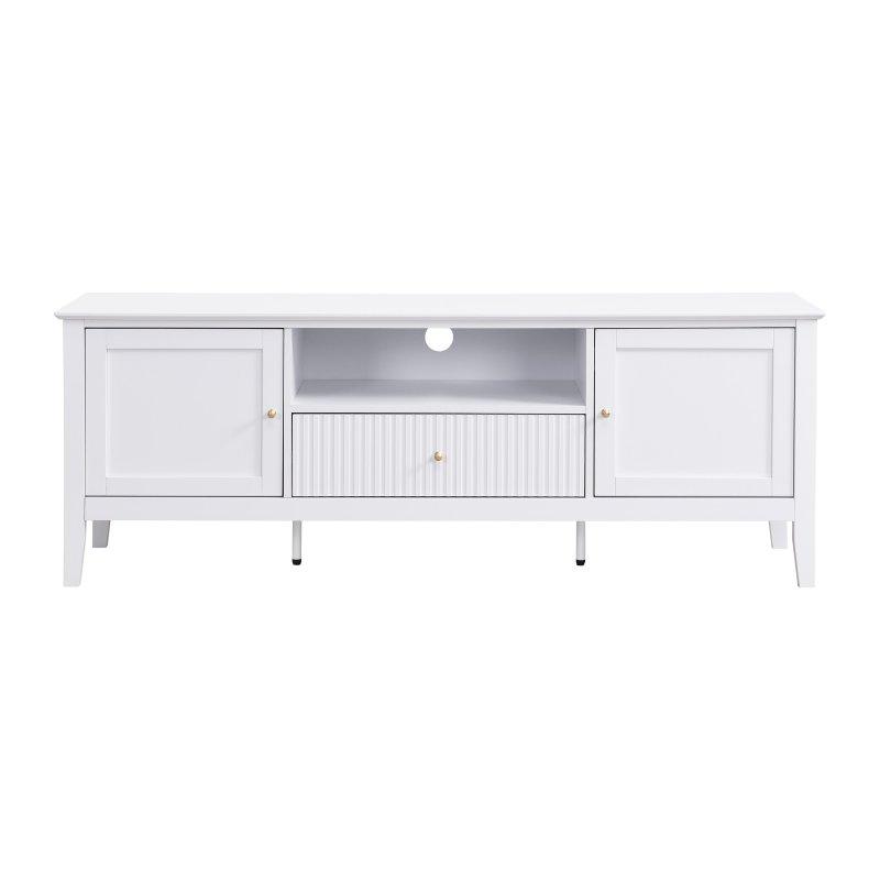 Modern Beyaz Çizgili 150 cm TV Sehpası