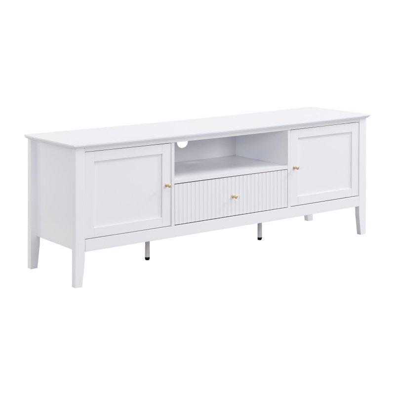 Modern Beyaz Çizgili 150 cm TV Sehpası