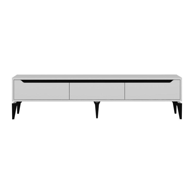 Modern Beyaz Çizgili 180 cm TV Sehpası