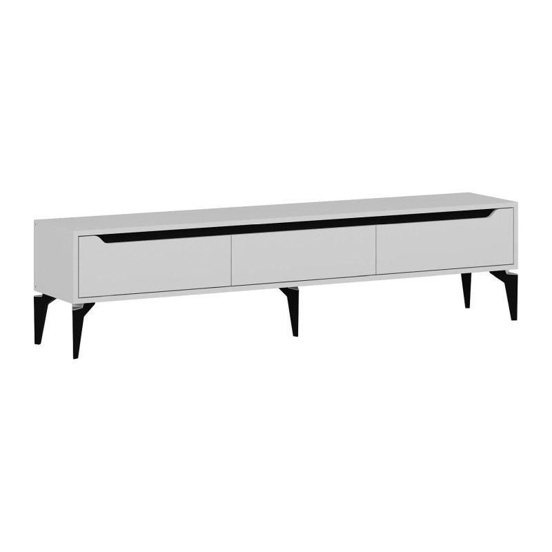 Modern Beyaz Çizgili 180 cm TV Sehpası