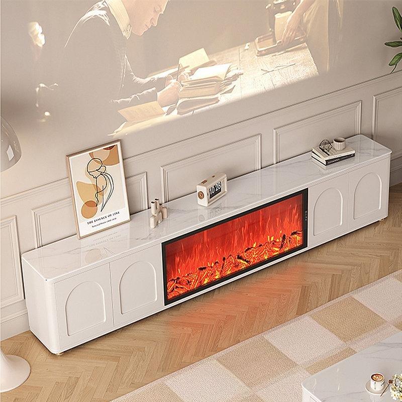 Modern Beyaz Elektronik Şömineli 180 cm TV Ünitesi