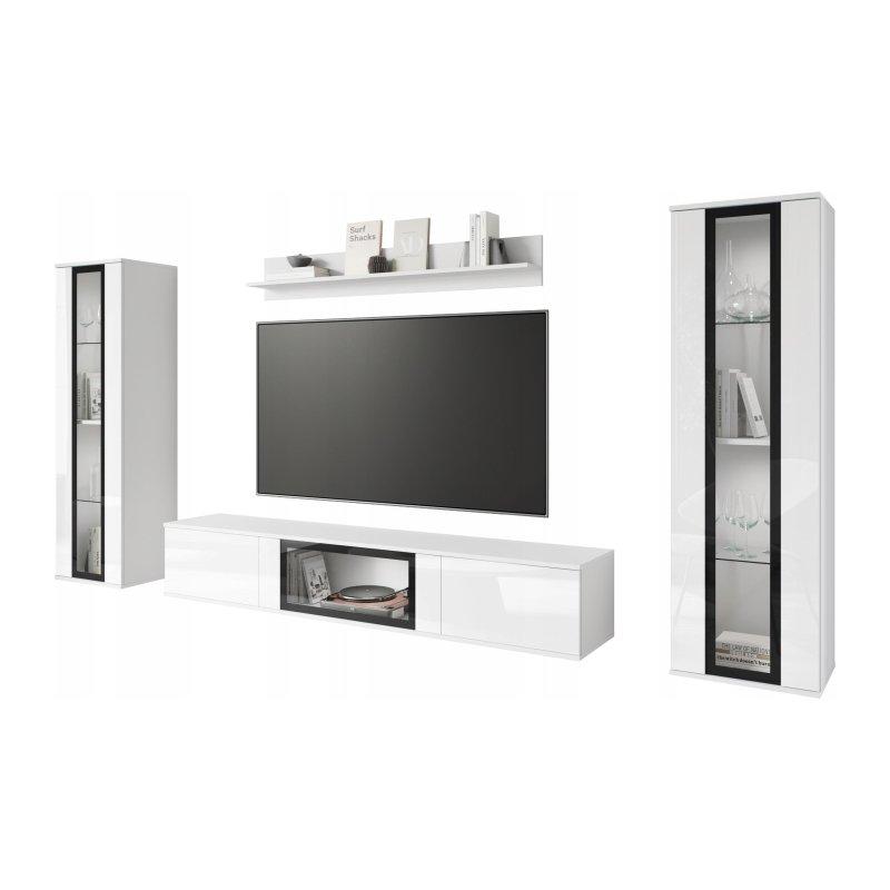 Modern Beyaz Parlak ve Mat TV Ünitesi Takımı