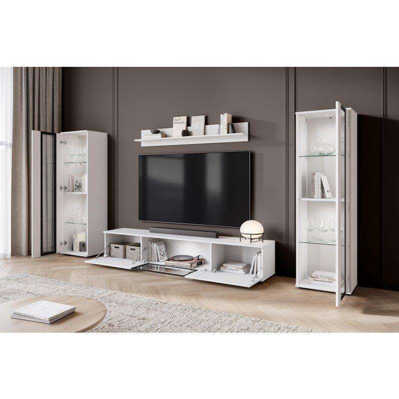 Modern Beyaz Parlak ve Mat TV Ünitesi Takımı