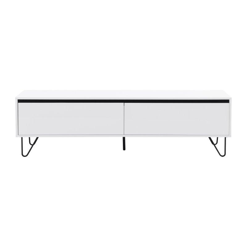Modern Beyaz Siyah 160 cm Endüstriyel TV Sehpası