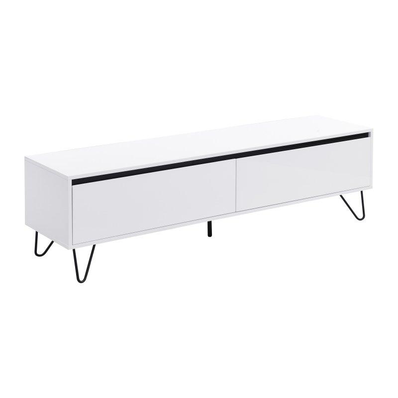 Modern Beyaz Siyah 160 cm Endüstriyel TV Sehpası
