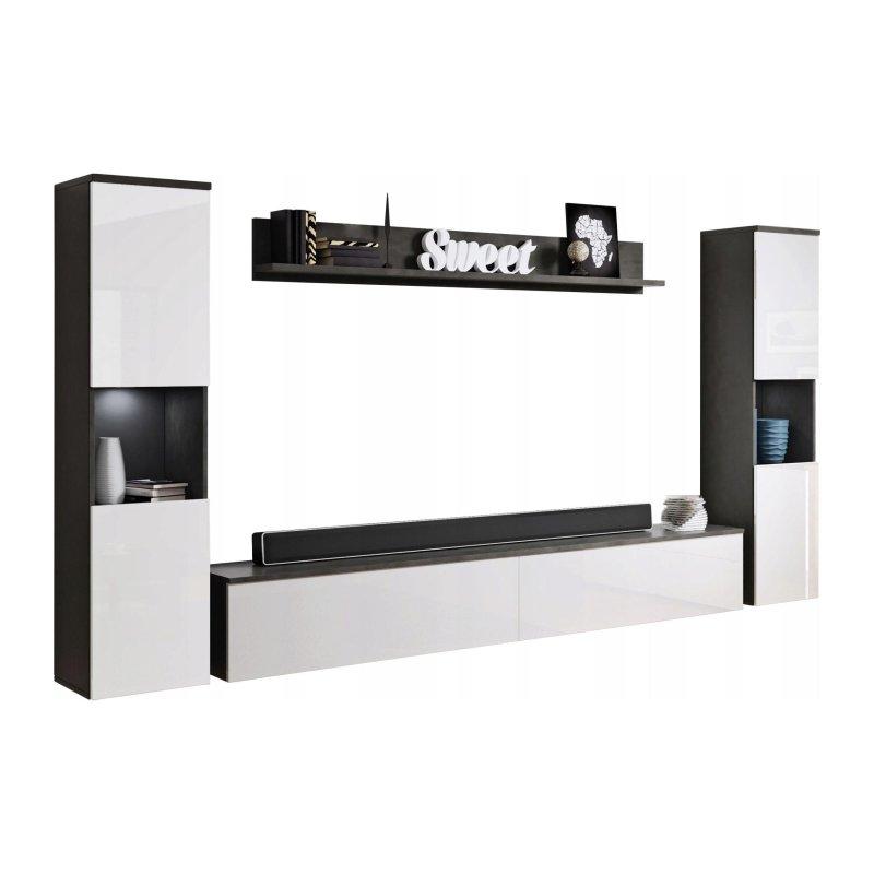 Modern Beyaz Siyah 240 cm TV Ünitesi Seti