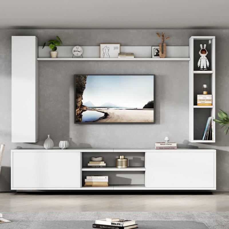 Modern Beyaz TV Ünitesi Takımı 180 cm