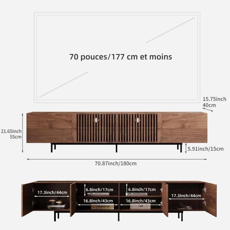 Modern Ceviz Ahşap 180 cm TV Sehpası
