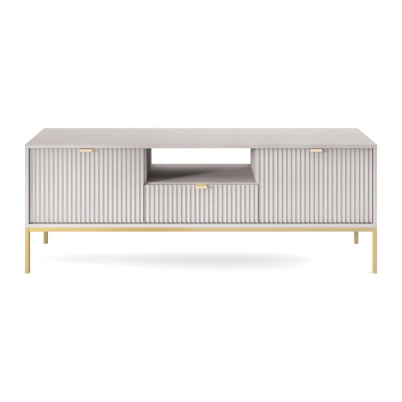 Modern Gri Altın Ayaklı 154 cm TV Sehpası