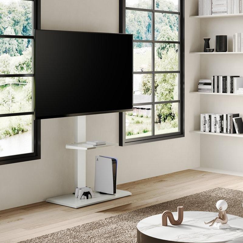 Modern Metal TV Ünitesi 50-80 İnç Dönerli Ayaklı Tasarım 65x40x138 cm - 78664