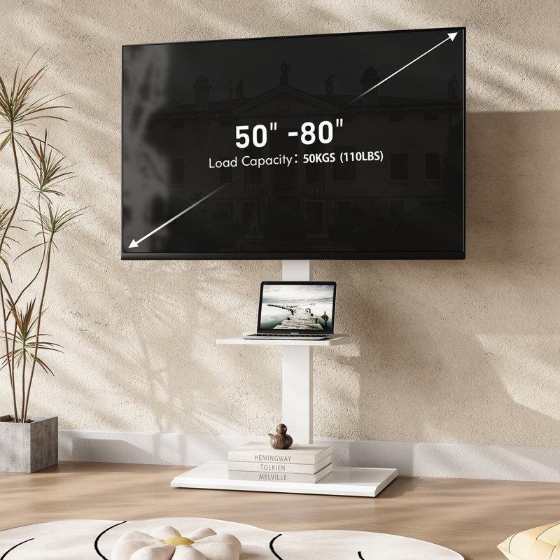 Modern Metal TV Ünitesi 50-80 İnç Dönerli Ayaklı Tasarım 65x40x138 cm - 78664