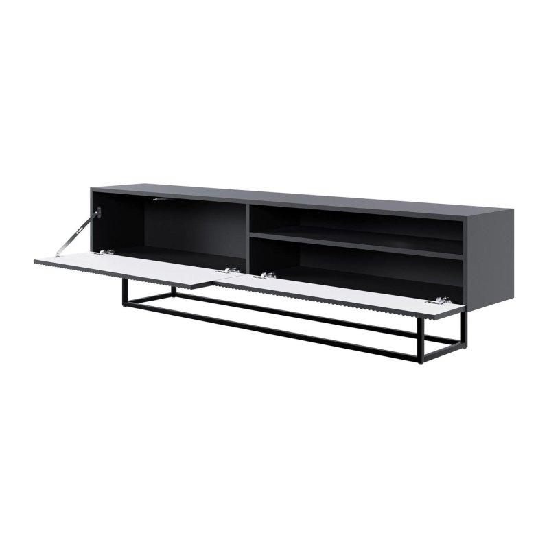 Modern Siyah Çizgili 175 cm TV Sehpası
