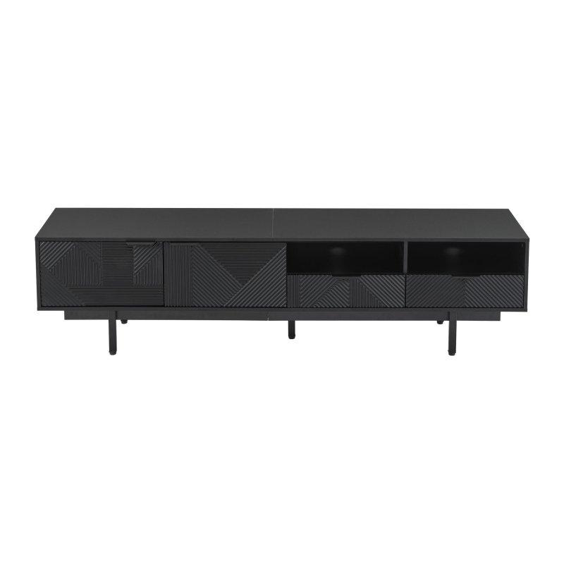 Modern Siyah Çizgili 200 cm TV Ünitesi