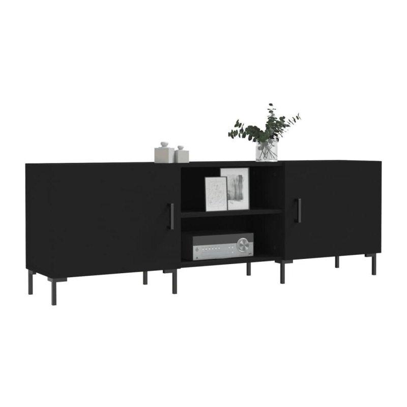 Modern Siyah Endüstriyel Ahşap 150 cm TV Sehpası