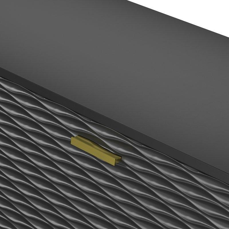 Orta Yüzyıl Tarzı Siyah Endüstriyel Ahşap TV Ünitesi 147x40x61 cm - 78289