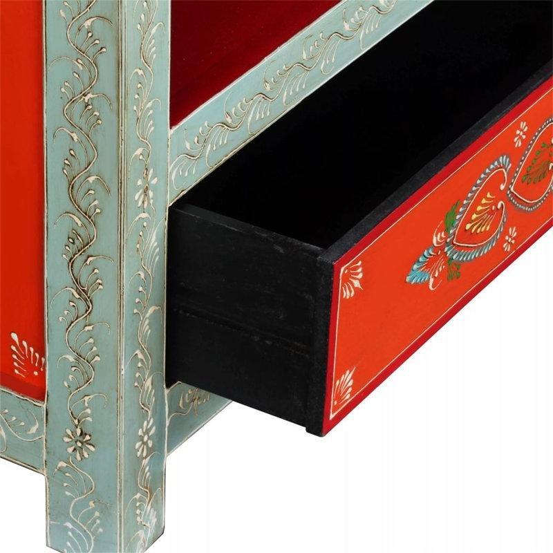 Renkli El Boyalı Mango Ağacı Bohem TV Ünitesi 120x30x40 cm