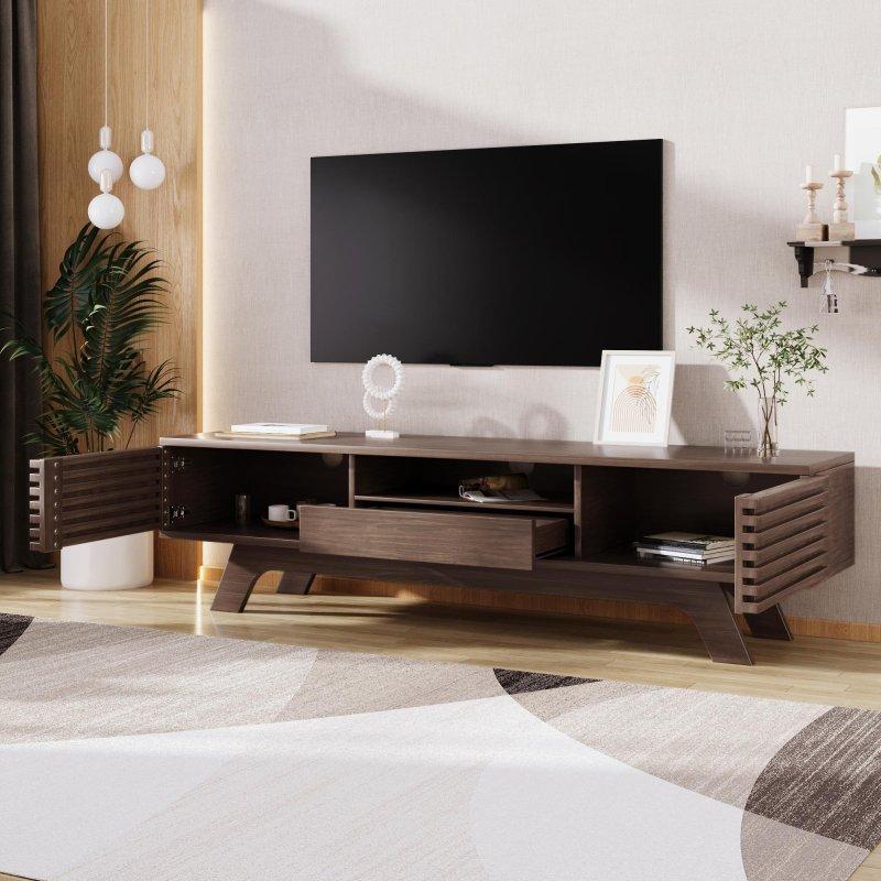 Rustik Ahşap Çizgili 150 cm TV Sehpası