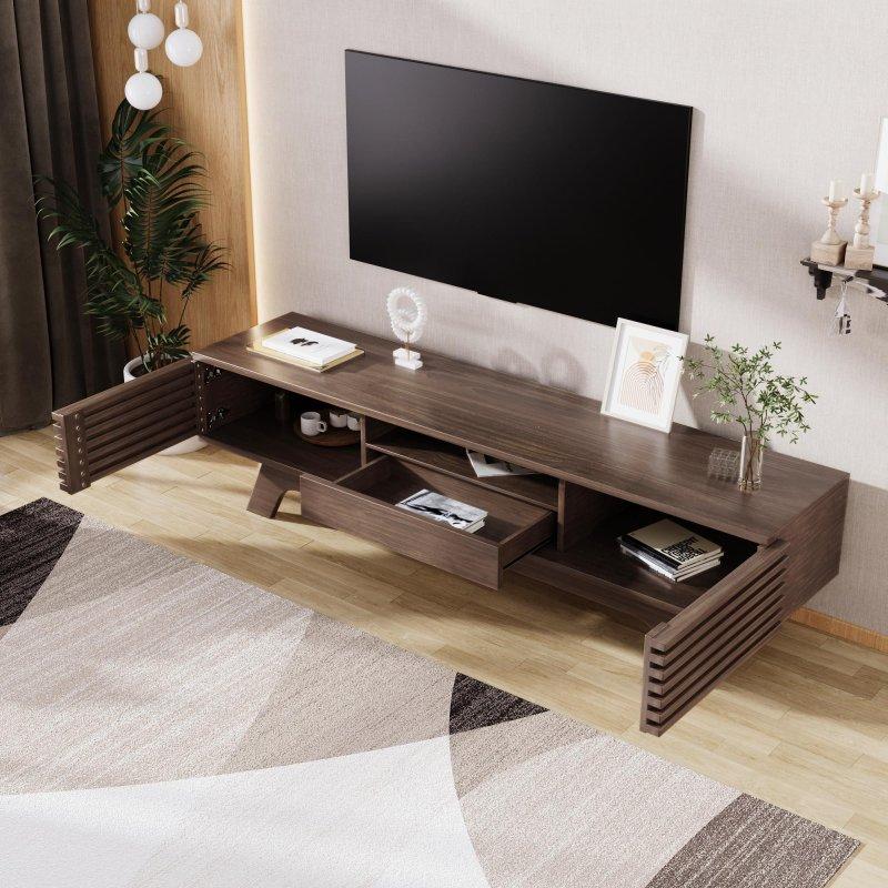 Rustik Ahşap Çizgili 150 cm TV Sehpası