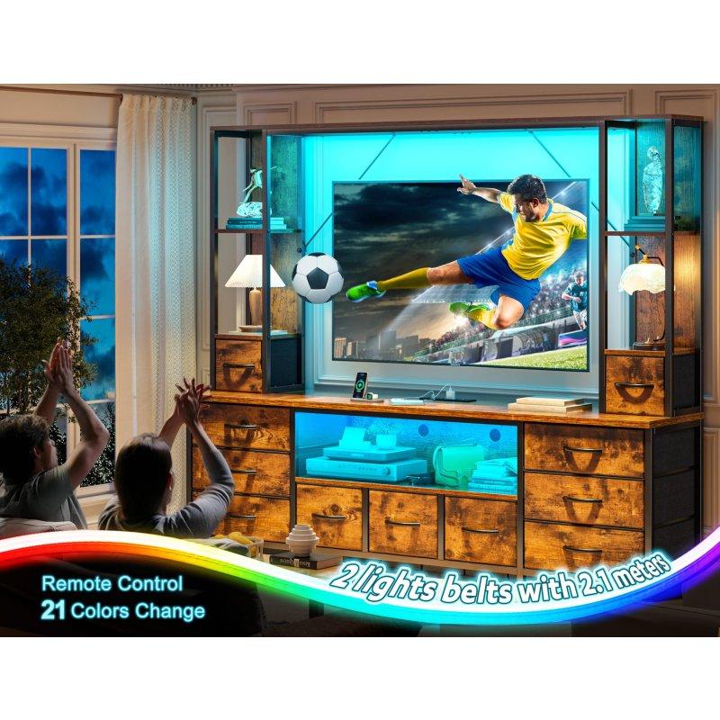 Rustik Ahşap Çok Fonksiyonlu 65 İnç TV Ünitesi