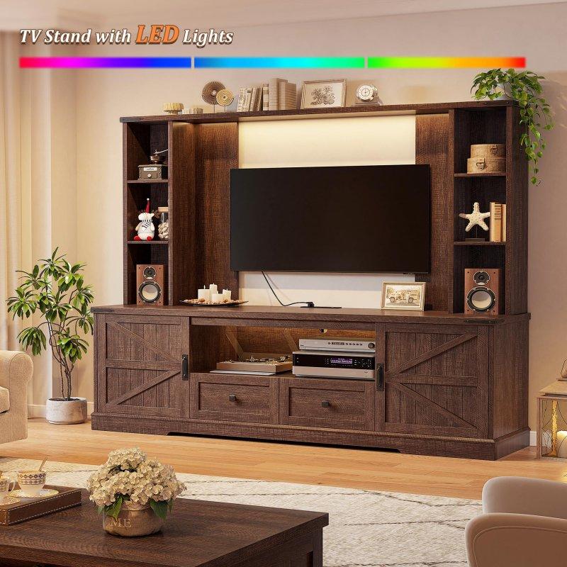 Rustik Kahverengi Çok Fonksiyonlu TV Ünitesi 180 cm