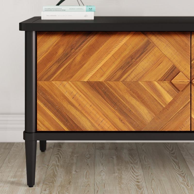 Şevron Kapılı Siyah Rustik TV Ünitesi 160x45x53 cm - 79165