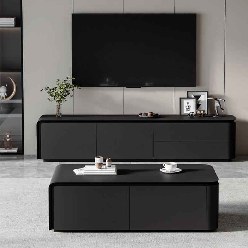 Siyah Açık Tasarımlı TV Ünitesi ve Orta Sehpa Takımı - 79804