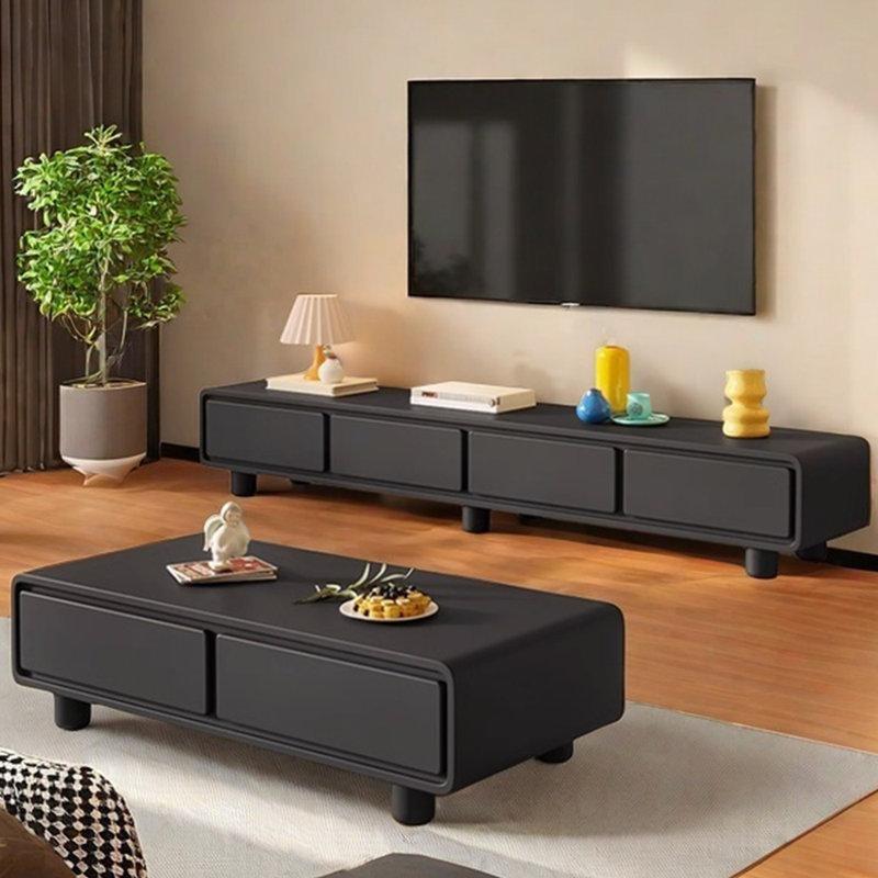 Siyah Ahşap TV Ünitesi ve Orta Sehpa Takımı - 79606