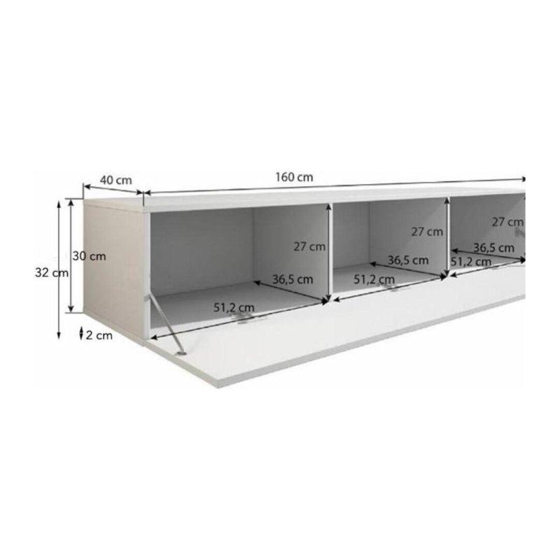Siyah Beyaz Modern Endüstriyel Ahşap TV Ünitesi 160 cm
