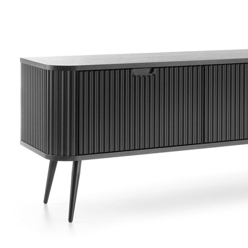 Siyah Çizgili TV Ünitesi 168x56 cm Metal Ayaklı - 79081