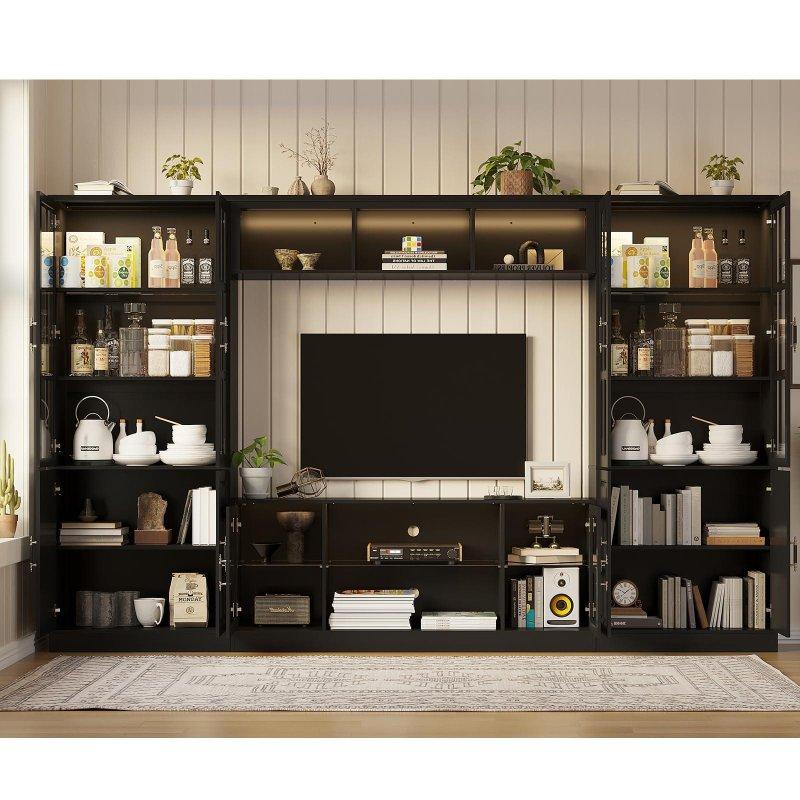 Siyah Endüstriyel Ahşap Modern TV Ünitesi 320 cm
