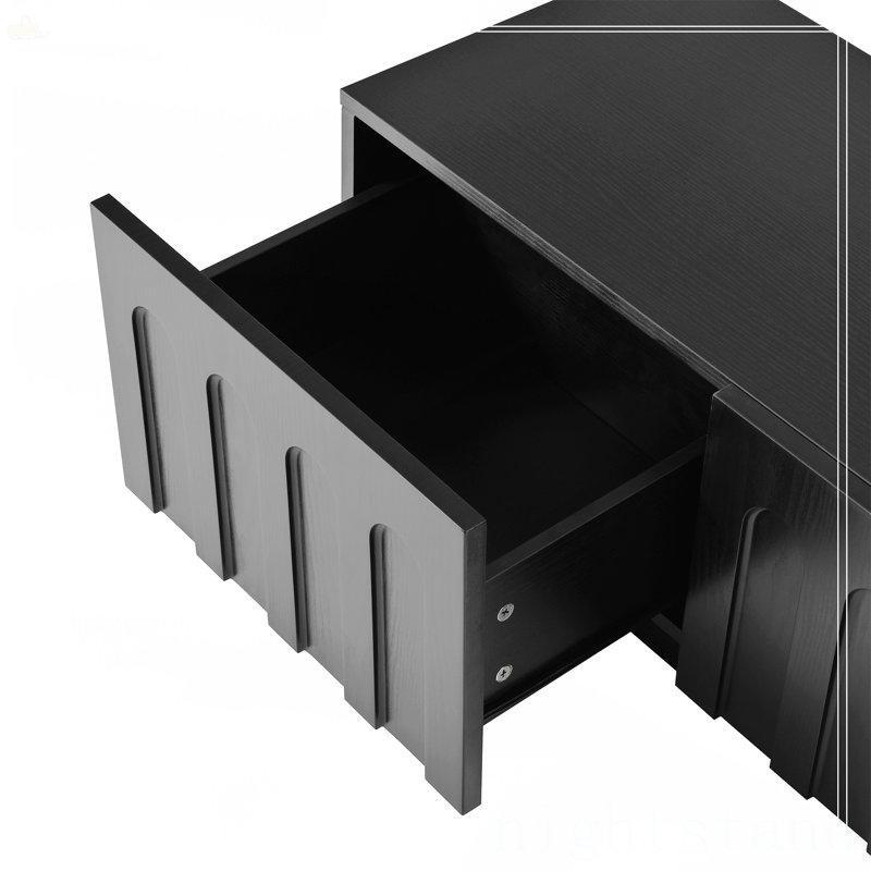 Siyah Endüstriyel Ahşap TV Ünitesi ve Orta Sehpa Takımı 4 Çekmeceli - 79498