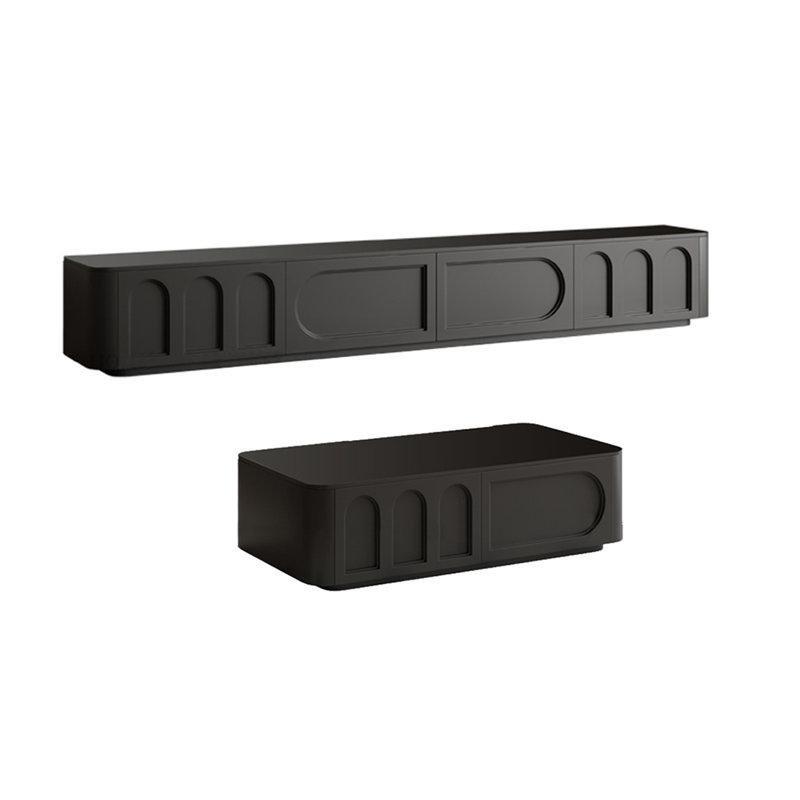 Siyah Endüstriyel Ahşap TV Ünitesi ve Orta Sehpa Takımı - 79774