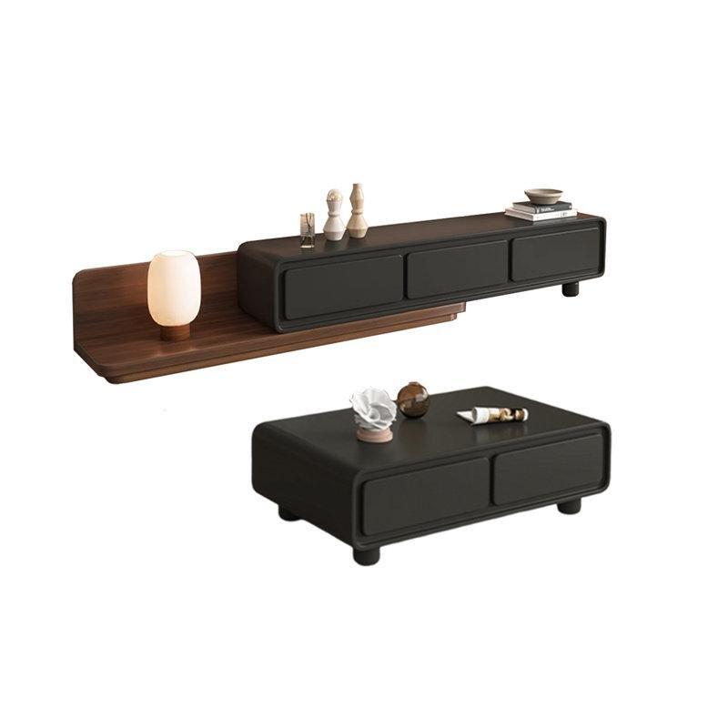 Siyah Endüstriyel Ahşap TV Ünitesi ve Orta Sehpa Takımı - 79900