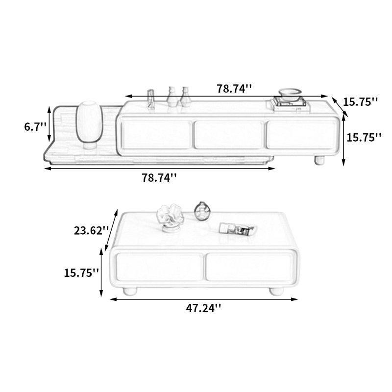 Siyah Endüstriyel Ahşap TV Ünitesi ve Orta Sehpa Takımı - 79900