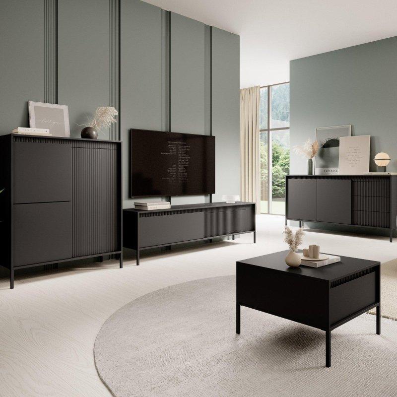 Siyah Grafit Lameleli TV Ünitesi 154 cm - 79090