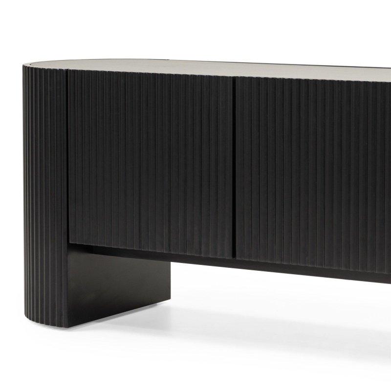Siyah Rfleli Doğal Taş Blatlı TV Ünitesi 180x60x45 cm - 79036