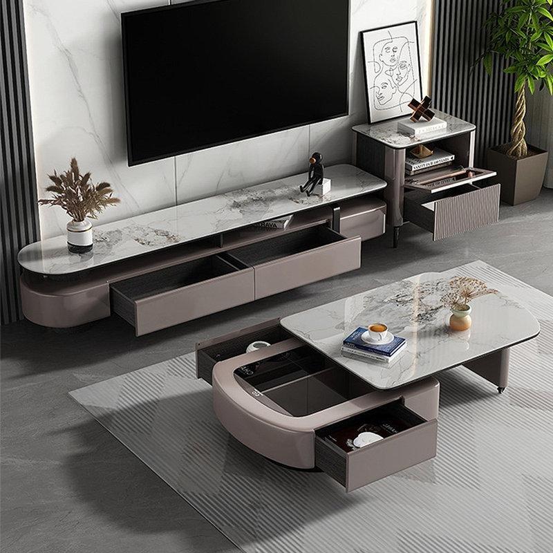Taş Yüzey Modern TV Ünitesi ve Orta Sehpa Takımı 120x40 cm - 79678