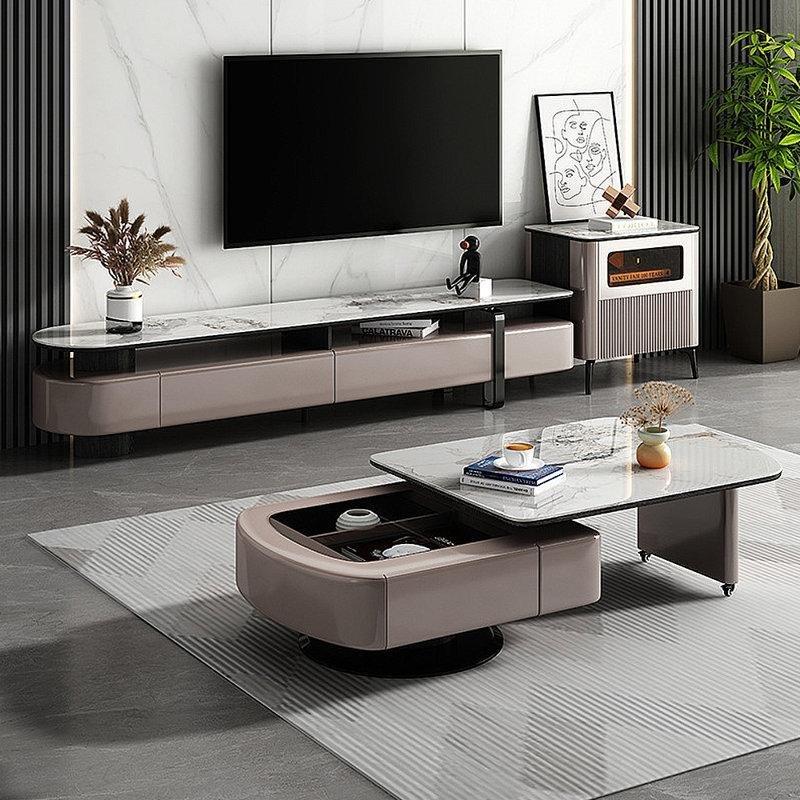 Taş Yüzey Modern TV Ünitesi ve Orta Sehpa Takımı 120x40 cm - 79678