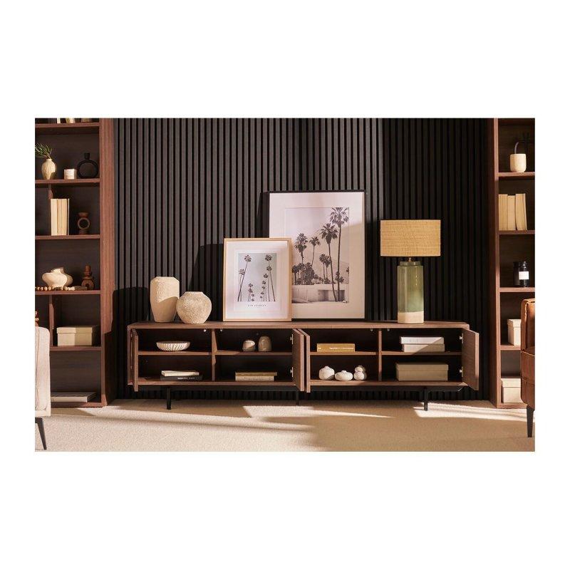 Vintage Ahşap Desenli Metal Ayaklı 200 cm TV Sehpası